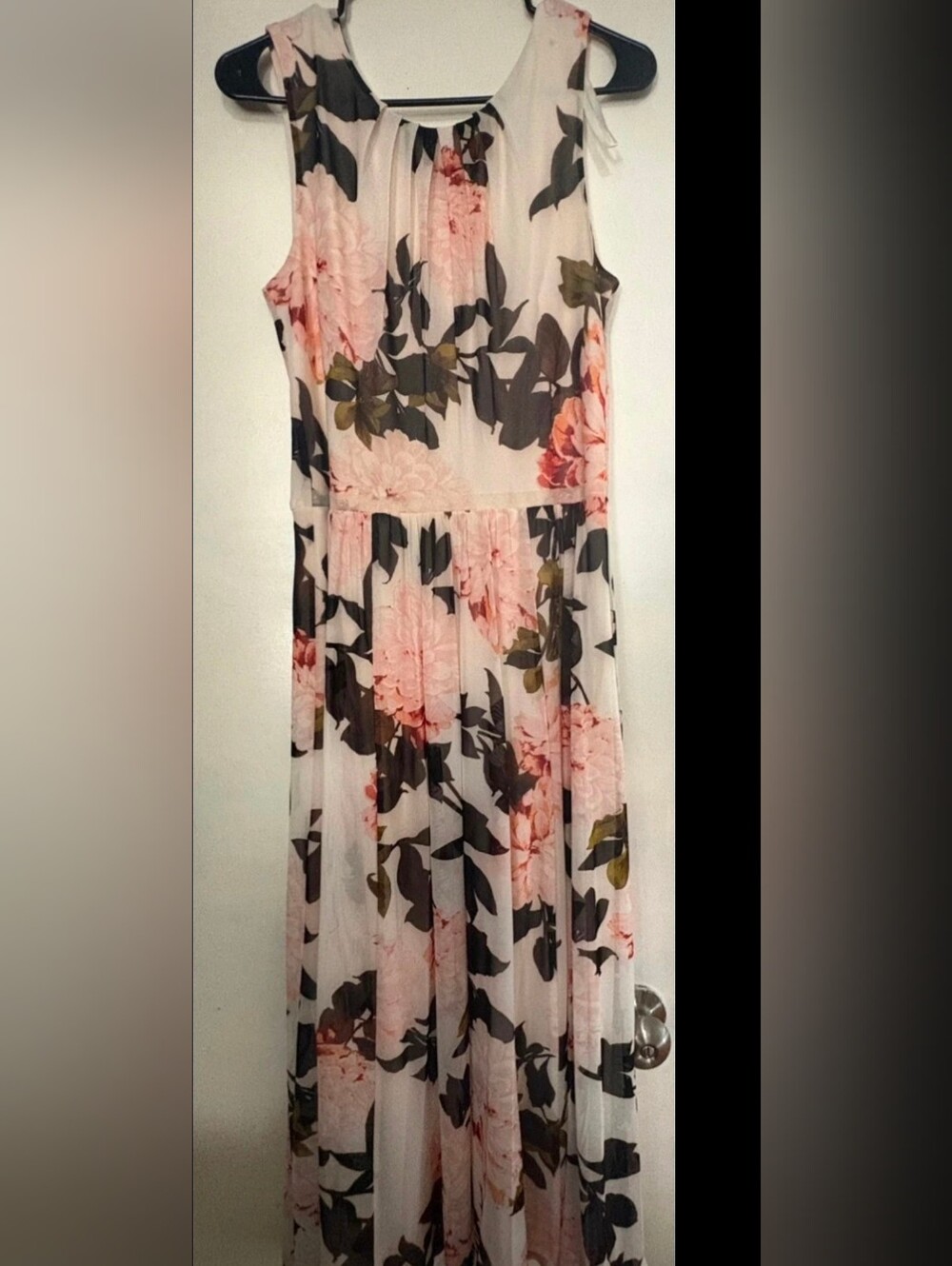 Enfocus Studio Blush Floral Chiffon Maxi Dress